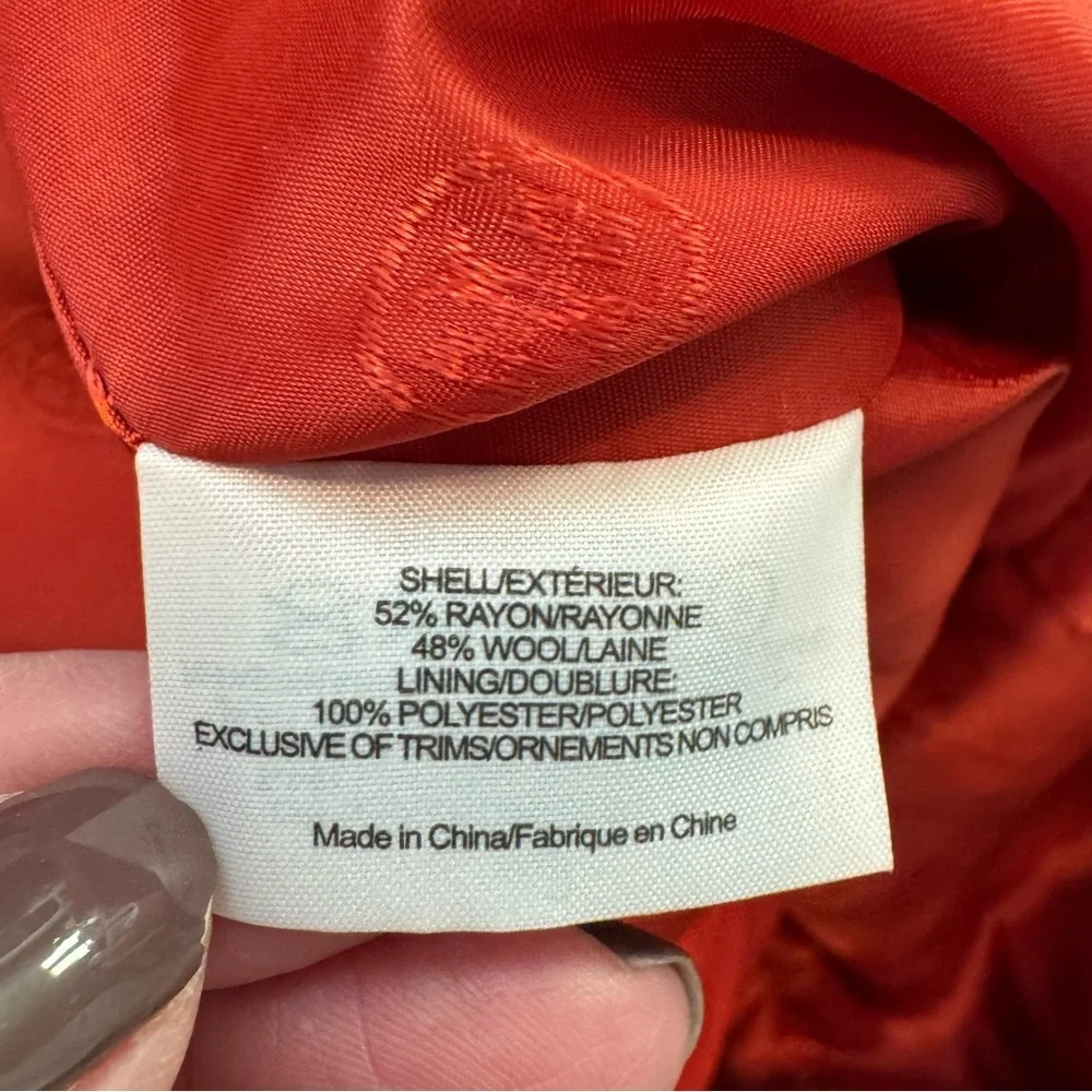 Tory Burch Orange Herringbone Merino‎ Wool Blend Dress